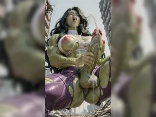 She-Hulk Futanari Massive Self Facial
