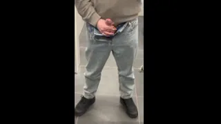 young twink caught jerking off in public place
