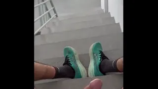 I masturbated on the fire escape and came on my leg.