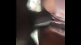 A hot strong black dick piping a black petite girlfriend to cream pie.