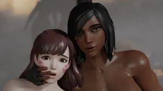 Pharah training with D.Va. True Facials