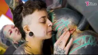 Raw Threesome Anal Destruction with Massive Drill Dildo
