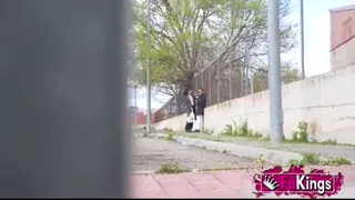 University girl sucks cock on the street and is recruited for porn. Fedora Morelli, the easiest girl on FAKing