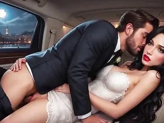 groom fucking hot bride in car