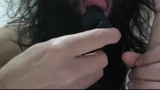 Boquete do peludo com pau duro, masturbação anal e gemido alto (Use fone)