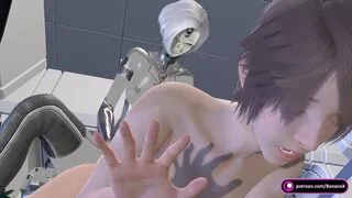 Cyber Futa Roughly Fucks Femboy Then Uses Long Vibrator on Him