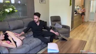I Spy My Boyfriend Fucking His Slutty Colleague and I Join and Lick His Cum from Her Pussy