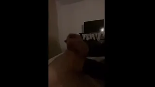 She need both hands to stroke my big dick