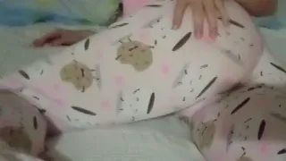 A virgin girl touches her tight, wet pussy.