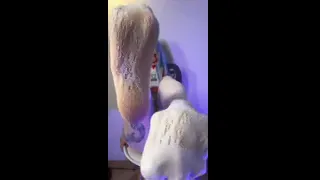 Wet pussy spread wide on the chair 😋
