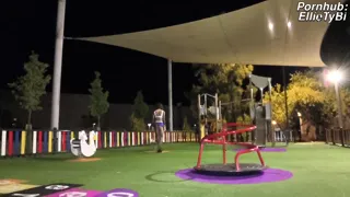 Femboy Exhibitionist Cheerleader plays in the park and ejaculates on a slide Horizontal ♡ 18-09-2025