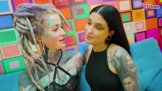 Goth Chick and Hippie Whore Worship Anal and Hot Sticky Facial Loads