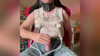Pissing and Piss Drinking Pig Slut Whore Jerk cum out of massiv cock