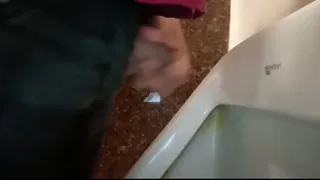 Indian public toilet peeing and jerking