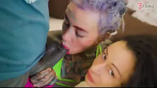 RUSSIAN pornstar joins ALTERNATIVE couple for threesome, intense BJ, rimming, rough fuck and facial cum