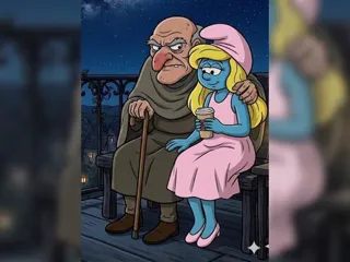 romantic evening with smurfette and grandpa
