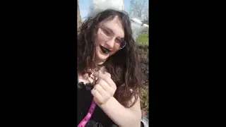Naughty Pup Flashes Her Panties in the Park