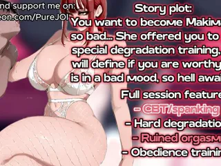 Endure Makima's degradation test to become her filthy puppy (CBT JOI)