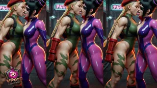 Sensual battle between Cammy White and Juri Han