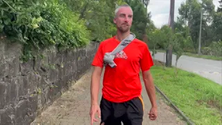 A twink stumbled upon a big-dicked wanker who fucked him hard doggy style.
