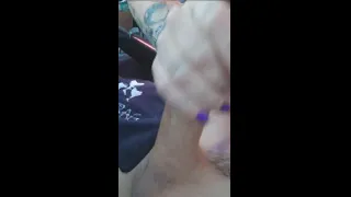 Super intense fast handjob in the car in public parking lot