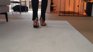 4K | Yoga Sandal Tease from Hot Blonde MILF with Long Toenails & Tory Burch Sandals