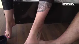 Curvy Tattooed Latina Moans While He Worships Her Huge Natural Tits