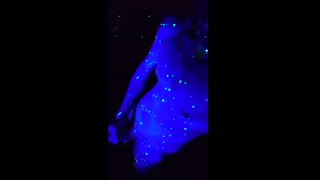 English boy solo wank in blue light