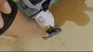 Skater boy caught masturbating outdoors
