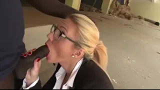 TOP SECRETARY STYLISH BABE TAKES A BIG BLACK COCK