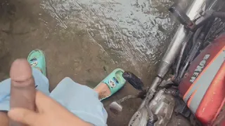 Pakinoon Got Horny On Rainy Season, Masturbate With Huge Moan On An Open Area And Quickly Finished Cum In The Fear Of Getting Caught Red Handed